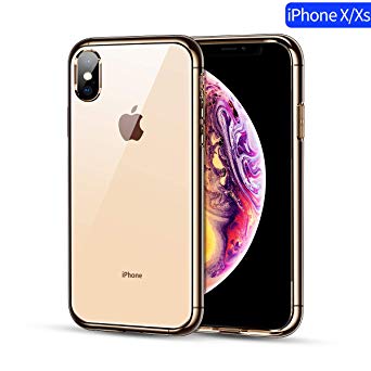 Case Compatible iPhone Xs,Case Compatible iPhone X,Crystal Clear Protective Cover Compatible Apple iPhone X 5.8 inch 2018 Ultra Slim with Air Cushion Technology & Hybrid Drop Protection (Transparent)