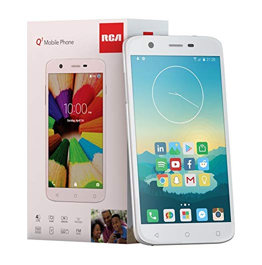 RCA Q1 4G LTE, 16GB, Unlocked Dual SIM Cell Phone, Android 6.0 - White