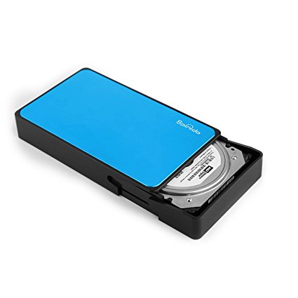 Spinido Support UASP SATA III USB 3.0/2.0 Aluminum External Tool-free Hard Disk Drive Enclosure & Mobile Device Optimized For 3.5 Inch HDD (Blue)