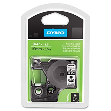 DYMO Industrial Labels for DYMO LabelManager Label Makers, Black on White, 3/4", 1 Roll (16954), DYMO Authentic