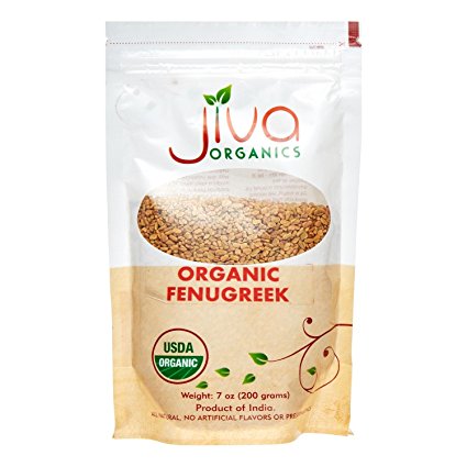 Jiva USDA Organic Fenugreek Whole Methi Seeds 7 Ounce  - Nearly 1/2 Pound