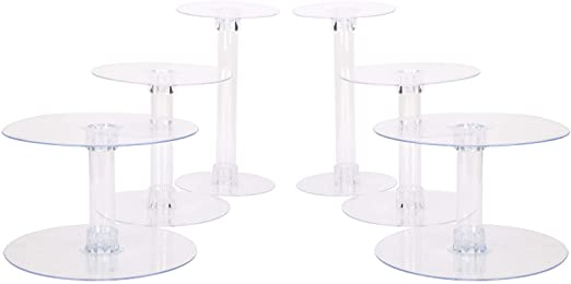 BalsaCircle 7 Tiers Clear Round Crystal Acrylic Cupcake Stand - Tiered Dessert Food Display Serving Tower Birthday Party Wedding