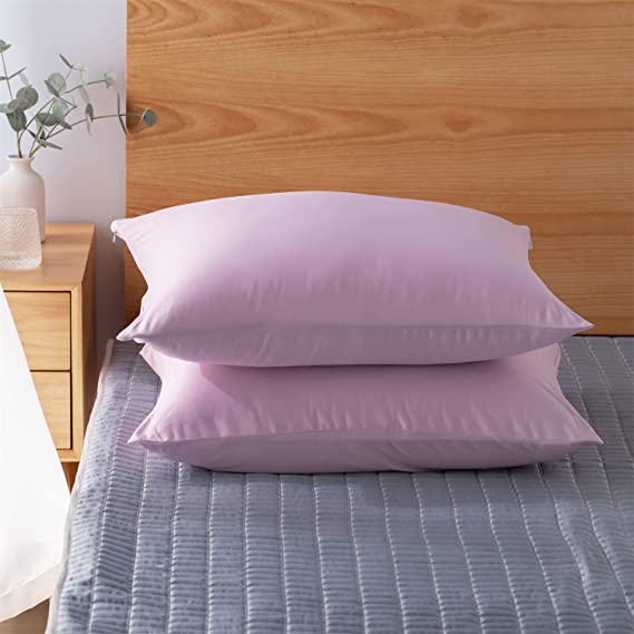 KASENTEX Soft Silky Cooling Pillowcases - Standard/Queen Size Set of 2 - Breathable - Purple Pillow Cases - 20x26