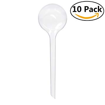 Efanr 10 Pcs Self-Watering Globes, Plastic Automatic Self Watering Globes for Indoor Outdoor Plant Flowers Houseplant, Vacation Partner (Large Size, Clear)