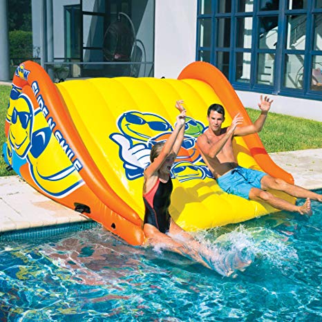 WOW World of Watersports 19-2210 Slide N Smile Floating 2 Lane Waterslide, 9 Feet Long