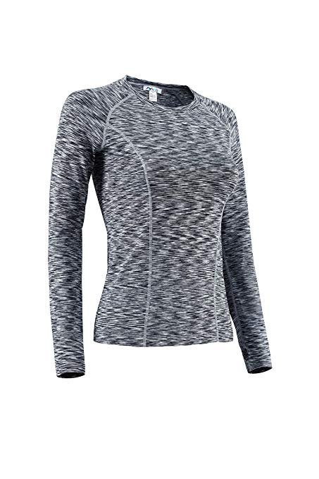 Nooz Women's Dry Fit Athletic Compression Long Sleeve T Shirt