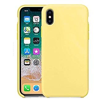Anyos iPhone X Case, Liquid Silicone Gel Rubber Shockproof with Soft Microfiber Cloth Cushion Cover for Apple iphoneX 10,Pollen