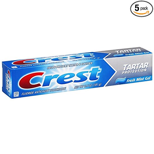 Crest Tartar Protection Toothpaste, Fresh Mint Gel 6.4 oz (Pack of 5)