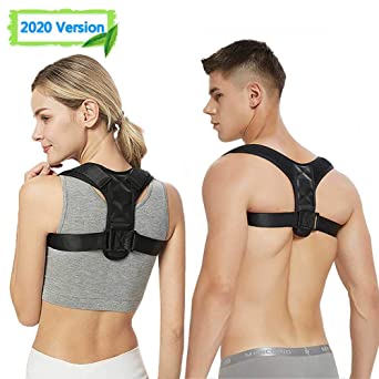 2020 Version Posture Corrector for Women and Men,Upper Back Brace Adjustable Back Straightener and Providing Pain Relief from Neck, Back & Shoulder (It's Not Suitable For Obese Customer)