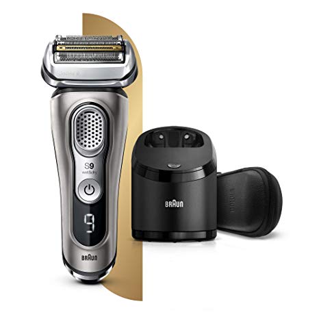 Braun Series 9 9385cc Latest Generation Electric Shaver, Clean and Charge Station, Leather Case Graphite