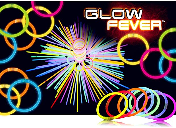 Glow Sticks Bulk 300ct 8inches Glow Bracelets DIY Necklaces with Connectors, for Party Festivals Raves Birthday Wedding, Assorted