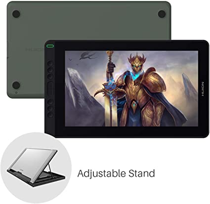 HUION Graphic Drawing Tablet Kamvas 13 Pen Display Tilt Function Battery-Free Stylus 8192 Pen Pressure 13.3 inch with Adjustable Stand, Green