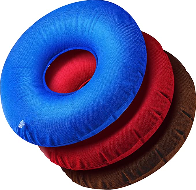 3 Pieces Inflatable Donut Cushion 15 Inches Inflatable Ring Cushion Portable Inflatable Donut Chair Seat Ring Cushion Pillow for Home Office Chair Wheelchair Car, 3 Colors