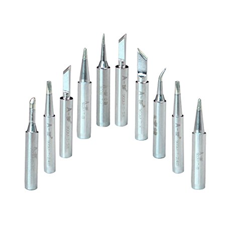 A-BF 10pcs 900M-T Soldering Iron Tips Silver for Hakko, ATTEN, QUICK, Aoyue, Yihua, ABF Soldering Station, Soldering Gun, Welding Solder Tips