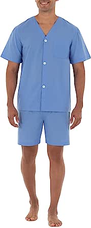 Fruit of the Loom mens Broadcloth Short Sleeve Pajama Set