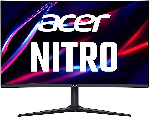 Acer Nitro 31.5" FHD 1920 x 1080 1500R Curved PC Gaming Monitor | AMD FreeSync | 75Hz Refresh | 1ms VRB | VESA Mountable | Height, Tilt, Swivel Adjustable | 1 x HDMI 1.4 Port & VGA | XZ320QR bih,Black