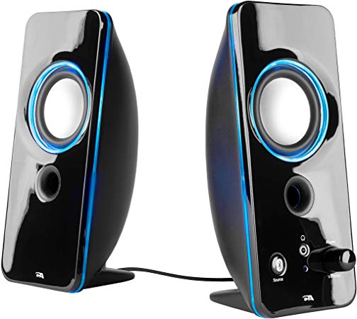 Cyber Acoustics 2.0 Color Changing Desktop Speaker System with Bluetooth Home Audio for Laptop, PC Computer, Tablet, and Smartphones (CA-SP29BT)