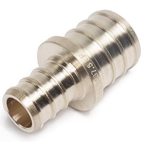 LTWFITTING Lead Free Brass PEX Crimp Fitting 1/2-Inch x 3/4-Inch PEX Reducing Coupling (Pack of 5)