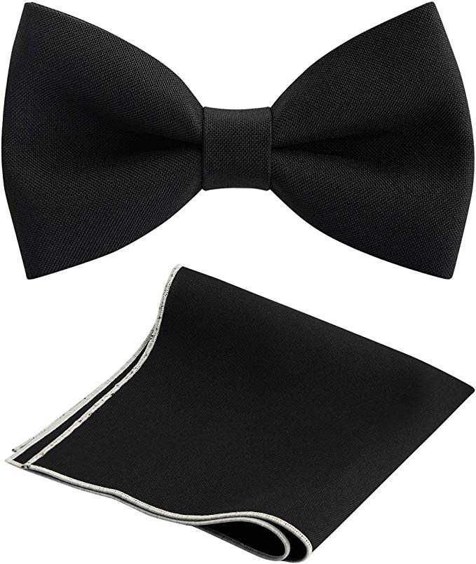 Bow Ties for Mens Boys Kids and Hanky Classic Pre-tied BowTie 8 Layer Large Color Variety Adjustable Length by Bow Tie House