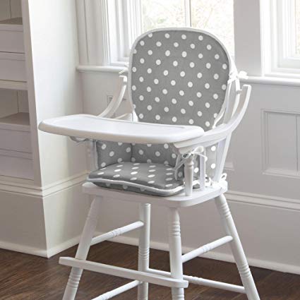 Carousel Designs Gray and White Dots and Stripes High Chair Pad