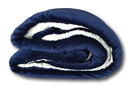 Tache Dark Navy Blue Warm Super Soft Sherpa Winter Night Micro Fleece Throw Blanket 50" x 60"