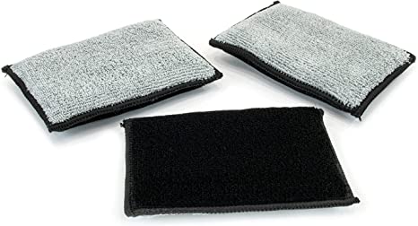 Scrub Ninja - Interior Scrubbing Sponge (5”x3”) for Leather, Plastic, Vinyl and Upholstery Cleaning (Black/Gray)