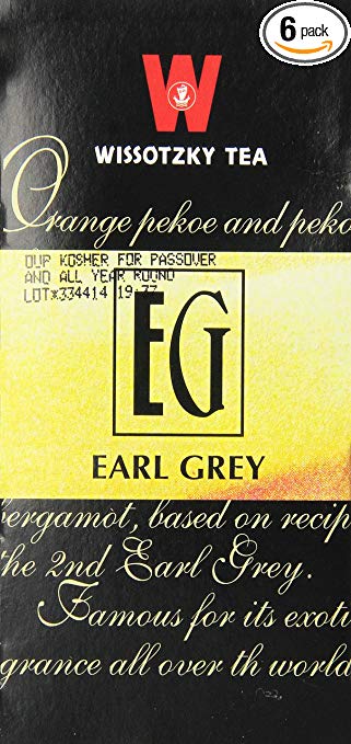 Wissotzky Earl Grey, 1.32-Ounce Boxes (Pack of 6)