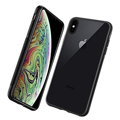 Marge Plus Compatible with iPhone Xs Max Case (2018 Release), Hybrid Slim Clear Back Panel Shock Absorption Protective Phone Cover Case(Matte Black)