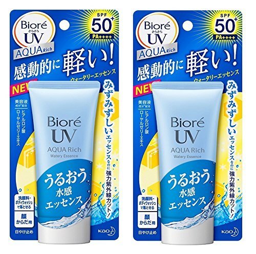 Biore Sarasara UV Aqua Rich Watery Essence Sunscreen SPF50 PA 50g Pack of 2