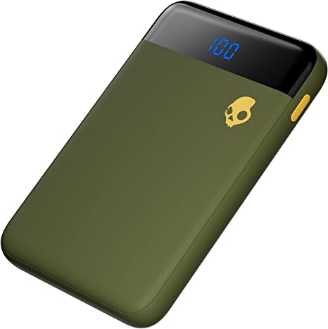 Skullcandy Stash Mini 5000mAh Portable Charger, Fast Charging Power Bank - Olive