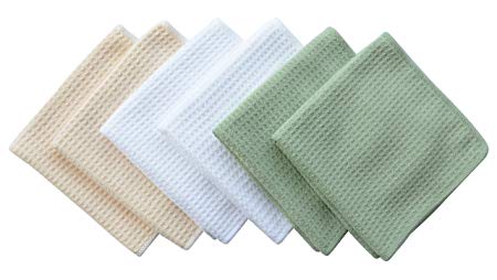 Sinland 13"x13" Microfiber Waffle Weave Dish Cloths Dishcloths Washcloths Facial Cloths (Assorted colors, 6)