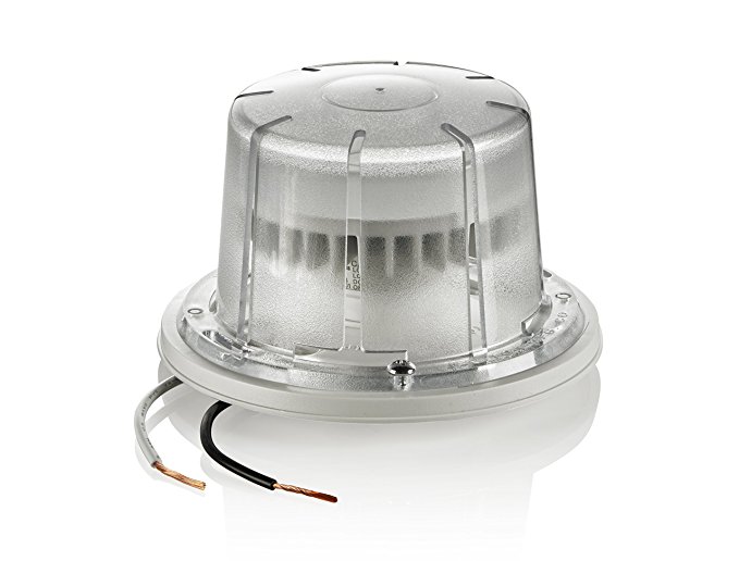 Leviton 9850-LED LED Ceiling Lamp Holder with 10W Bulb and Bulb Guard