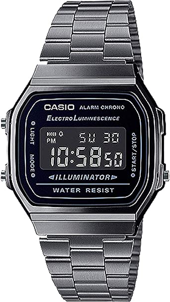 Casio G-Shock Unisex A168WGG-1BVT Digital Vintage Watch Silver