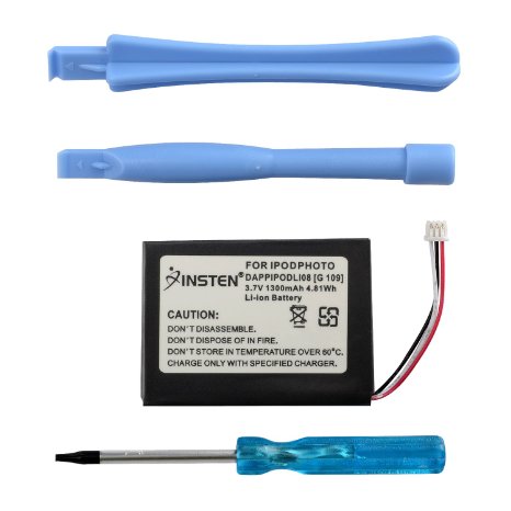 Insten 3.7V 1200mAh Battery Replacement Kit for iPod 4G/Photo with 2-Piece Plastic Tool