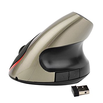 FotoFo Wireless Ergonomic 2.4G Vertical 5 Button Mouse (Grey)