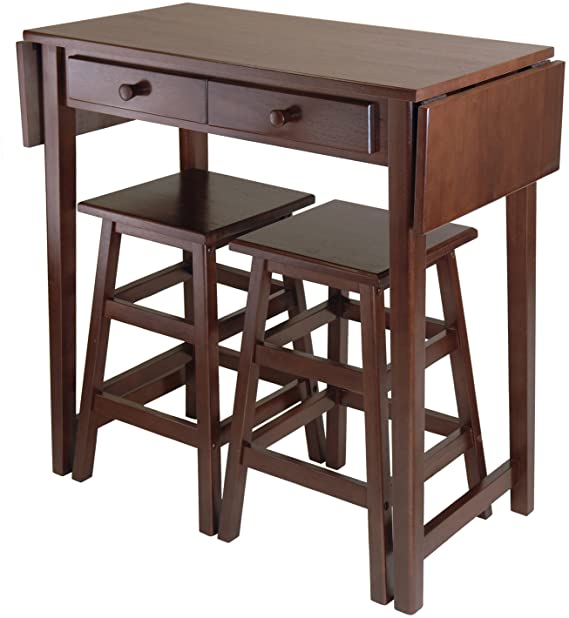 Winsome Wood Mercer Double Drop Leaf Table with 2 Stools