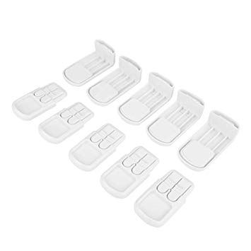 Fdit 5Pcs Baby Safety Cabinet Locks Cabinet Drawer Door Locks Kids Children Protect Safety Lock for Drawer Door Cabinet (White)