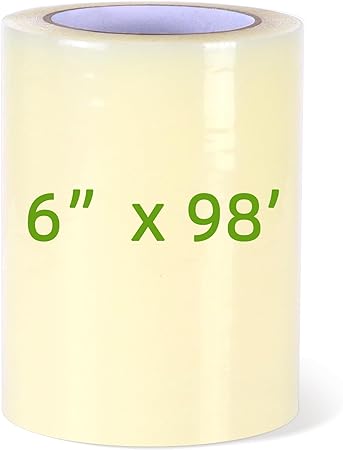 Ohuhu Greenhouse Repair Tape Plastic: 6" x 98' Green House Sheeting Tape 6.3 mil Reinforced Clear Plastic Film Tape for Greenhouse Polyethylene PE Cover Repair