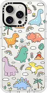 MOSNOVO Case for iPhone 15 Pro Max, [Compatible with Magsafe] [Buffertech 6.6ft Military-Grade Drop Protection] [Anti Peel Off Tech] Clear Phone Case Design - Dinosaur Land