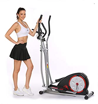 Fast88 Elliptical Machine Fitness Workout Cardio Training Machine, Magnetic Control Mute Elliptical Trainer with LCD Monitor, Elliptical Machine Trainer