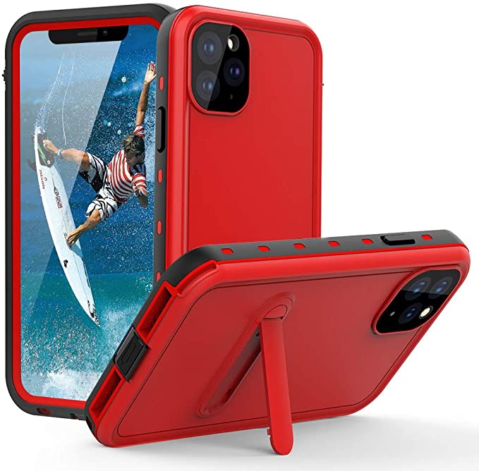 comosso iPhone 11 Pro Max Waterproof Case,Full Body with Built-in Screen Protector,Heavy Duty Protection Shockproof Case for iPhone 11 Pro Max (6.5",2019) (Red)