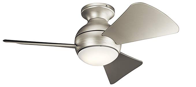 Kichler 330150NI Sola Ceiling Fan With Light Kit, Brushed Nickel, 34"