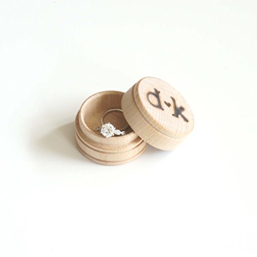 Custom Personalized Engagement Ring Initials Names Wedding Ring Wooden Engraved Box, Pill Box, Jewelry Box