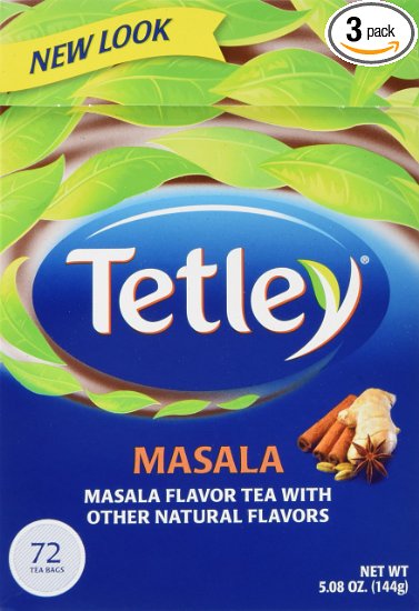 Tetley Tea, Masala, 72-Count Tea Bags (Pack of 3)