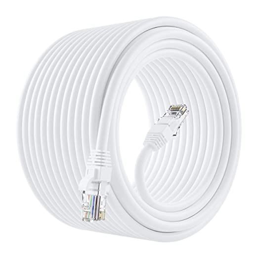 GearIT Cat6 Ethernet Cable CCA (40 feet) LAN Network Cord, UTP, Internet, Cat 6 Network Cable - White, 40ft