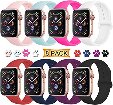 TIMTU Sport Band Compatible with Apple Watch Band 38mm 42mm 40mm 44mm, Soft Silicone Sport Strap iWatch Bands for Apple Watch Series 4 3 2 1 for Women/Men