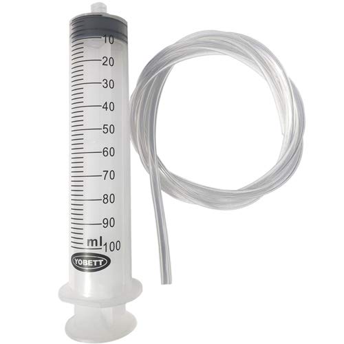 100ml 100cc Plastic Syringe with Tube 47in Hoses for Experimental Liquid Measurement Feeding pets Solvents glue Dispensing Extraction of Adhesives Succulents Watering inks Pigments Lubricants