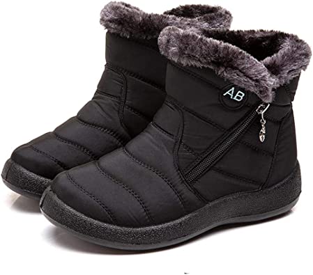 Women's Winter Snow Boots Ankle Short Boots Slip On Waterproof Outdoor women Booties Fur Lined Warm Shoes