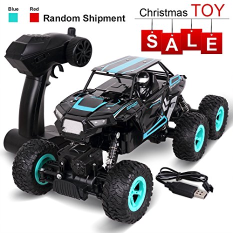 Remote Control Car, Rolytoy 3 Strong Motors 6WD High Speed 1:14 Scale Terrain RC Cars, Electric Remote Control Off Road Monster Truck,2.4Ghz Radio RC Buggy with Rechargeable Batteries(Color Random)