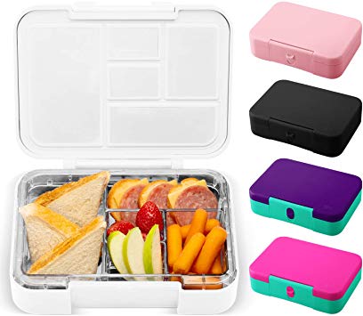 Simple Modern Porter Bento Lunch Box for Kids - Leakproof Divided Container with 5 compartments for Toddlers, Men, and Women -Winter White